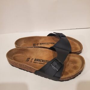 Birkenstock Madrid Birko Flor Black Sandals Women's Regular/Wide Size 8